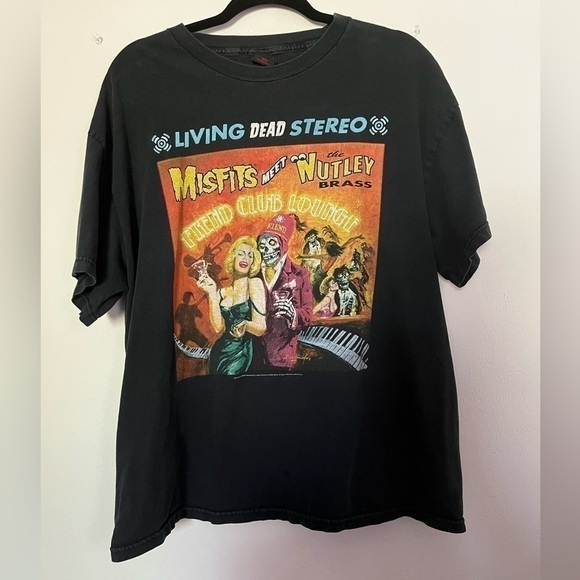 Vintage Other - Misfits T Shirt Black Nutley Brass Live Stereo Punk Rock Danzig 2005 Vintage